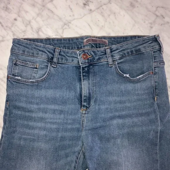 ZARA- Blue Distressed Jeans - Picture 2 of 9